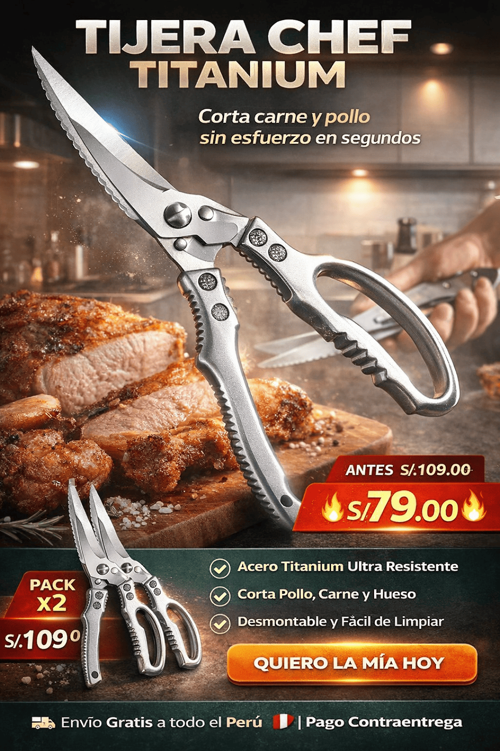 Tijera Chef Titanium