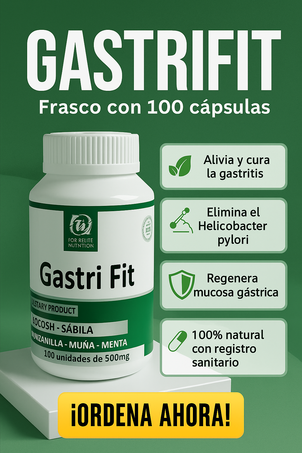 GASTRI-FIT Cura la Gastritis y Elimina el Helicobacter pylori