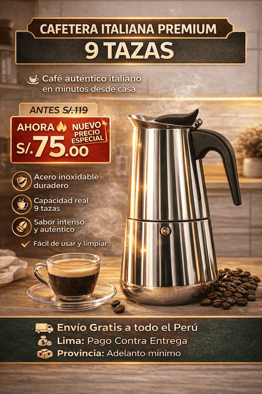Cafetera Italiana Premium 9 Tazas