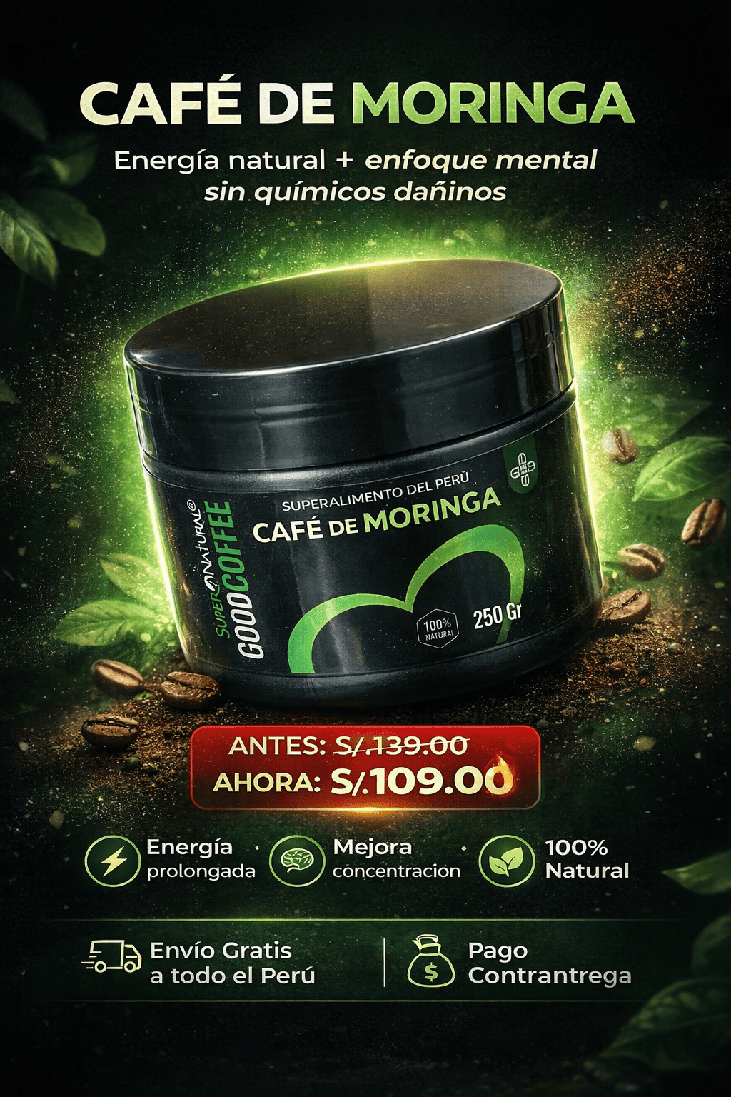 CAFÉ DE MORINGA Y GANODERMA